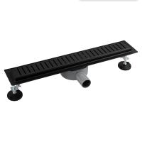 Трап 500х70 мм, нерж.сталь,чёрного цвета , линейный, гориз., УЛУЧШЕННЫЙ, с зазором под плит. САНАКС